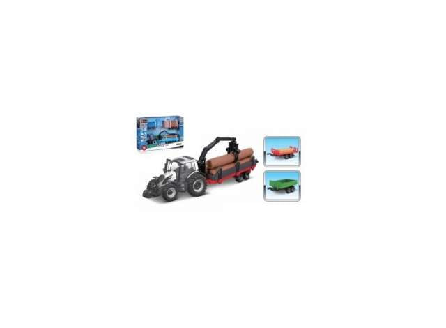 10 cm Valtra N174 Tractor with 3 trailers, various Bburago Model