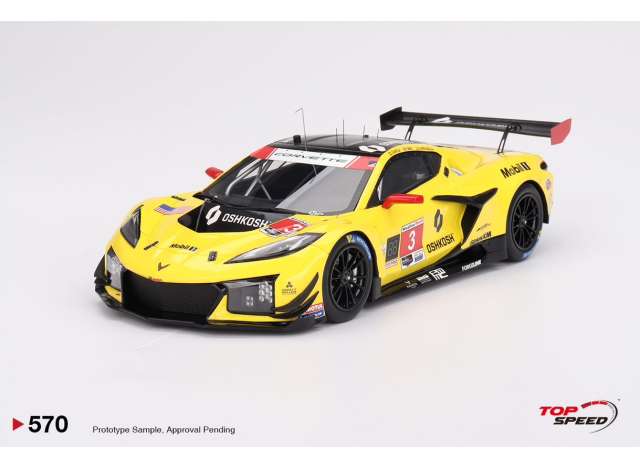 Pre-Order – 2024 Chevrolet Corvette Z06 GT3 R #03 Corvette Racing By Pratt Miller Motorsports Daytona 24 hrs, yellow 1:18 Top Speed Model (TS0570) – ETA. September 2026