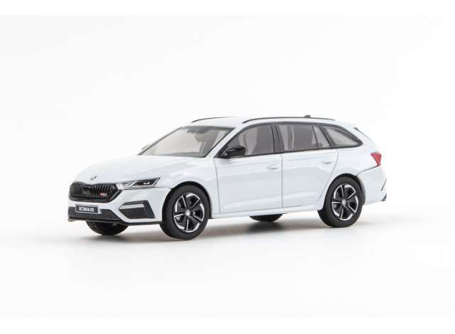 2020 Skoda Octavia IV Combi RS, moon white metallic 1:43 Abrex Model