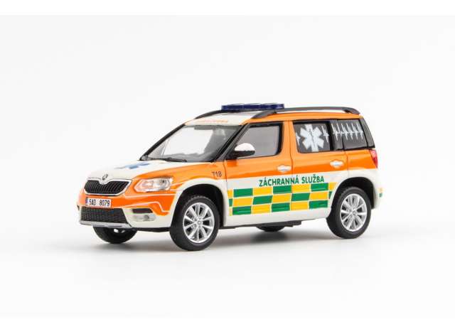 2013 Skoda Yeti FL Pet-Medic, orange/green/yellow 1:43 Abrex Model