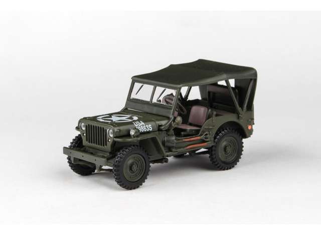 Abrex Cararama Ton Military Vehicle Soft Top, military green 1:43 Abrex Model