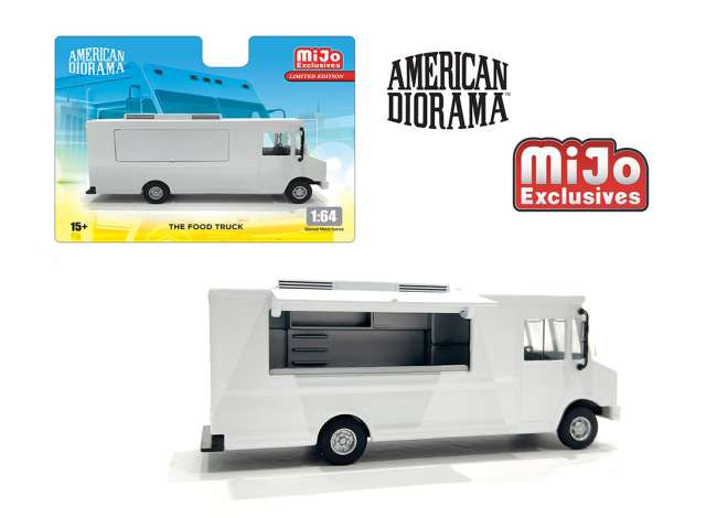 Plain White Food Truck 1:64 American Diorama Model