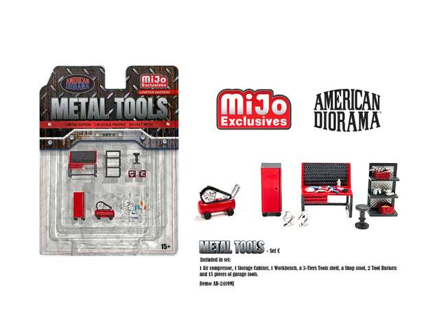 Metal Tools set C, Diecast Figure's 1:64 American Diorama Model