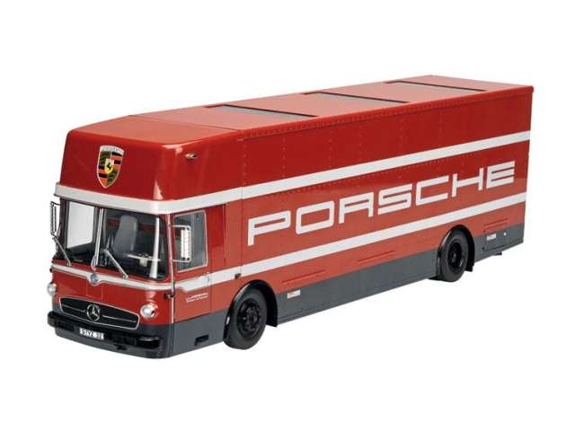 Pre-Order – #S18U00153 1/18 Mercedes Benz O317 *Porsche*, red/white 1:18 Schuco Model (schuco0153) – ETA. September 2026