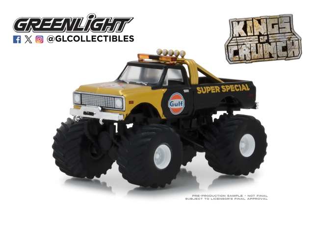 Pre-Order – 1971 Chevrolet K-10, Gulf Oil Super Special * Kings of Crunch - The Greatest Hits*, blue/orange 1:64 GreenLight Model (gl49195A) – ETA. September 2026