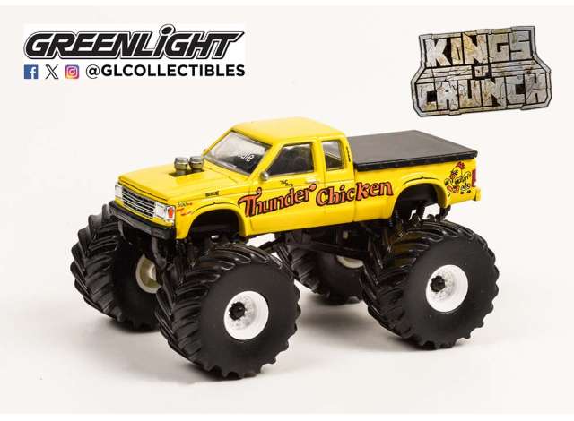 Pre-Order – 1989 Chevrolet S-10 — Thunder Chicken * Kings of Crunch - The Greatest Hits*, yellow 1:64 GreenLight Model (gl49195E) – ETA. September 2026