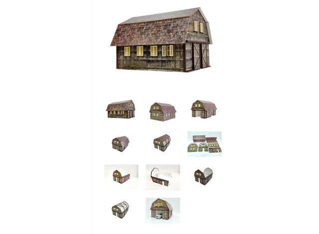 1:22,5-1:24 Train model depot-barn Dimensions: 346mm x 300mm x Height 260mm Materials: PVC, Plastic Dioramatoys Model