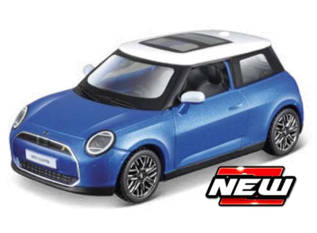 Pre-Order – 4,5 inch Mini Cooper SE (Fully Eelectric), blue/white 1:0 Maisto Model (mai23157) – ETA. July/August 2026