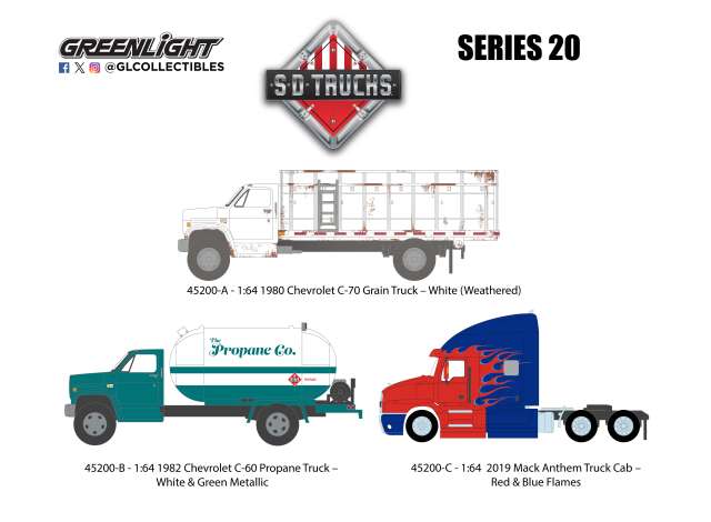 Pre-Order – S.D. Trucks Series 20 assortment of 6 1:64 GreenLight Model (gl45200~6) – ETA. September 2026