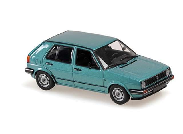 Pre-Order – 1985 Volkswagen Golf II (4 door), turquoise 1:43 Maxichamps Model (mc940054191) – ETA. July/August 2026