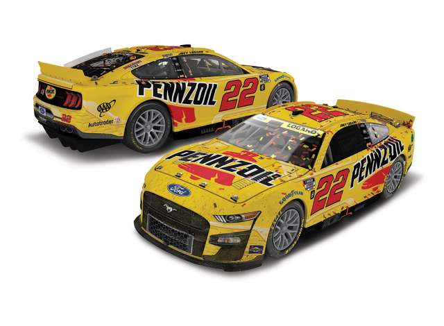 2022 Ford Mustang #22 Joey Logano *Pennzoil* Elite Las Vegas Win, yellow/red 1:24 Action Racing Collectibles Model