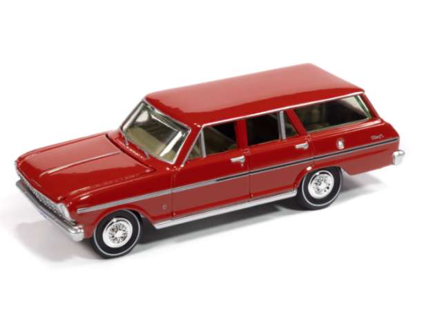 1965 Chevrolet Nova II Wagon, Rally Red 1:64 Auto World Model