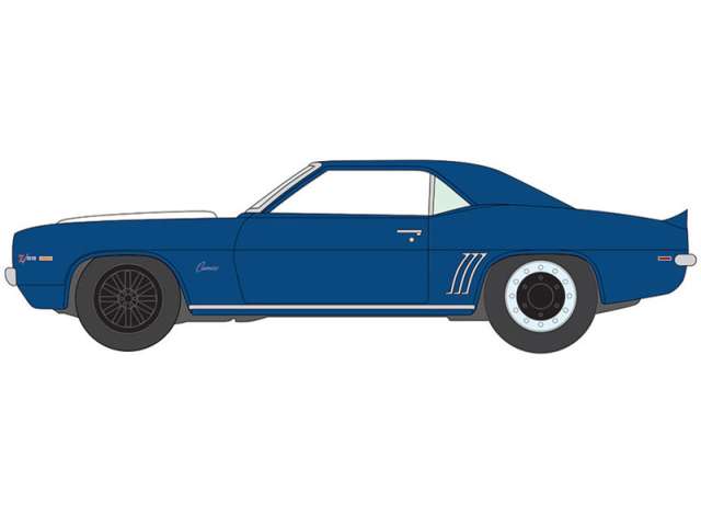 Pre-Order – 1969 Chevrolet Camaro Z28, blue/white 1:64 Johnny Lightning Model (JLSP381A) – ETA. September 2026