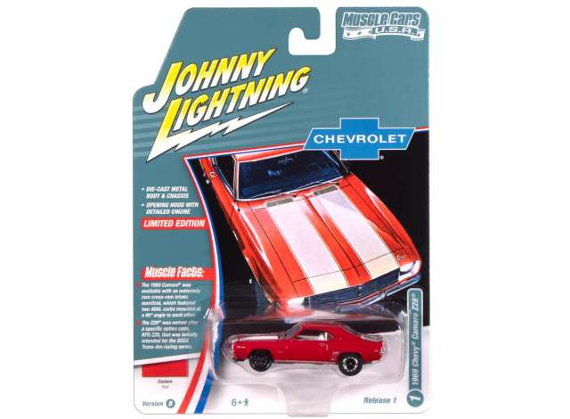 Pre-Order – 1969 Chevrolet Camaro Z28, red 1:64 Johnny Lightning Model (JLSP381B) – ETA. September 2026