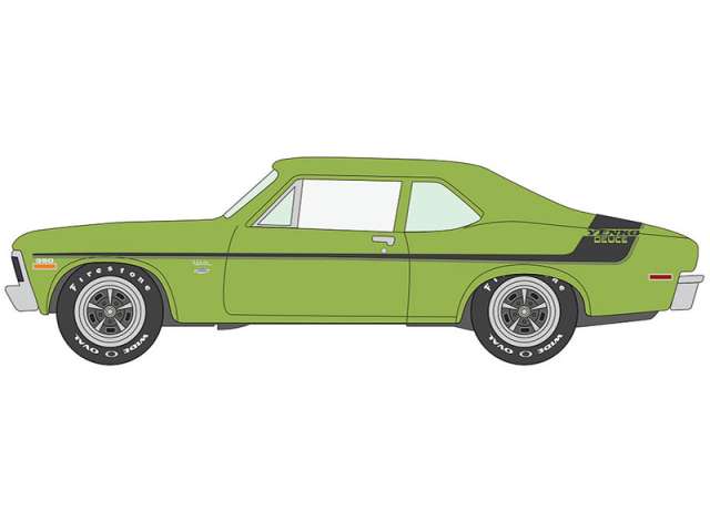 Pre-Order – 1970 Chevrolet Nova *Yenko Deuce*, Cirtus green poly with black stripes 1:64 Johnny Lightning Model (JLSP383B) – ETA. September 2026