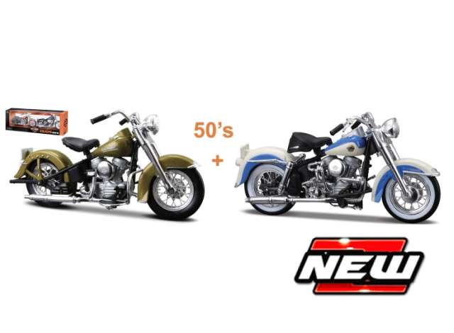 Pre-Order – Harley Davidson 2 motor set:1x 1953 Hydra Glide1x 1953 Duo Glide 1:18 Maisto Model (mai37301-50) – ETA. September 2026