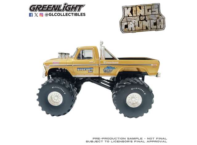 Pre-Order – 1974 Ford F-250 Monster Truck *Kings of Crunch Series 6*, gold metallic 1:43 GreenLight Model (gl88061) – ETA. September 2026