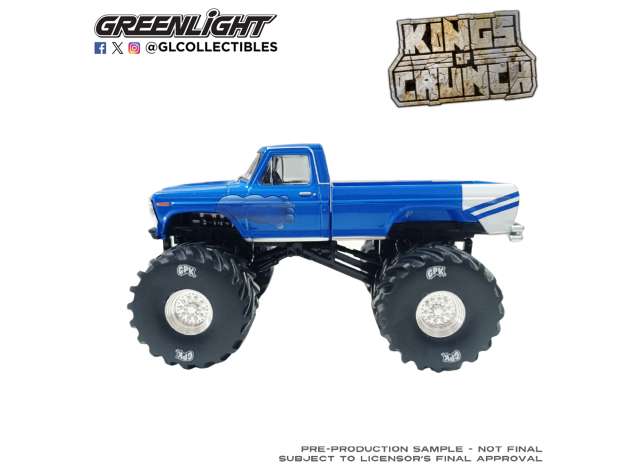 Pre-Order – 1976 Ford F-250 Monster Truck Garbage Pail Kids 40th Anniversary *Kings of Crunch Series 6*, blue 1:43 GreenLight Model (gl88062) – ETA. September 2026