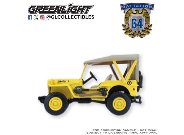 Pre-Order – 1942 Willys MB Jeep, U.S Army Air Forces *Control Jeeps* *Battalion 64 Series 6*, mustard-brown 1:64 GreenLight Model (gl61060A) – ETA. September 2026