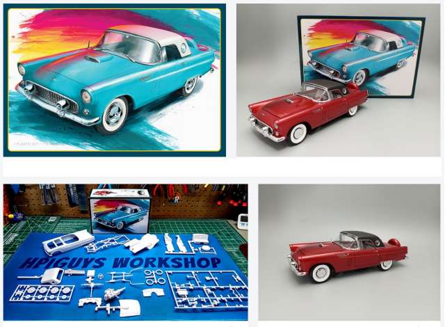 1956 Ford Thunderbird, plastic modelkit 1:25 AMT Model