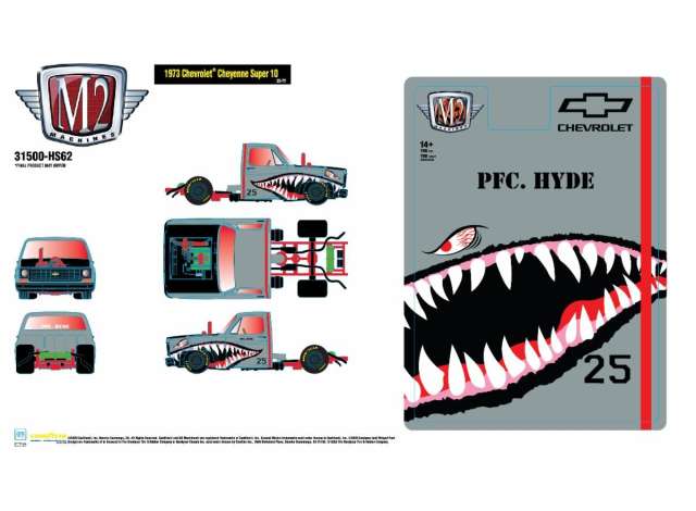 Pre-Order – 1973 Chevrolet Cheyenne Super 10, grey/red 1:64 M2 Machines Model (M2-31500HS64) – ETA. July/August 2026