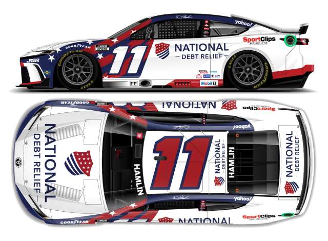 2025 Toyota Camry XSE #11 Denny Hamlin *National Debt Relief*, blue/white/red 1:64 Action Racing Collectibles Model