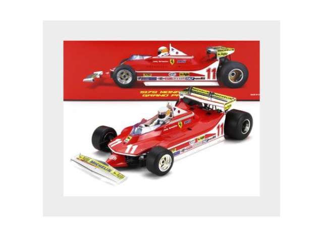 1979 Ferrari 312T4 Short Tail #11 Winner Monaco GP Jody Scheckter (with rider) World Champion *Formula Racing*, red 1:18 Bburago Model
