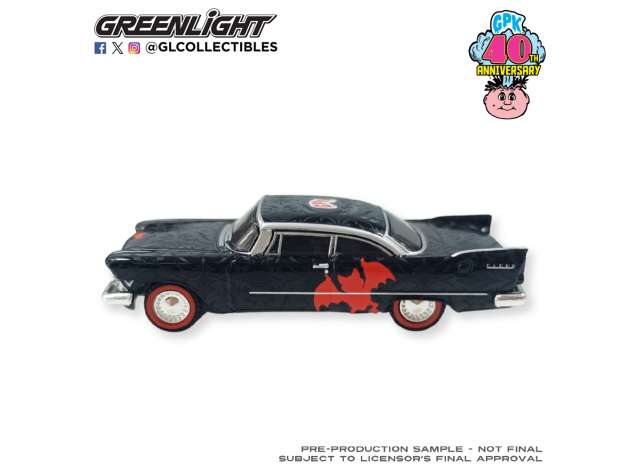 Pre-Order – 1957 Plymouth Savoy, Nasty Nick 40th Anniversary *Garbage Pail Kids Series 9*, black/red 1:64 GreenLight Model (gl54130D) – ETA. September 2026
