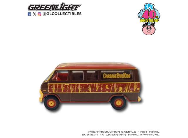 Pre-Order – 1970 Ford Econoline, Uncanny Ali 40th Anniversary *Garbage Pail Kids Series 9*, brown/red 1:64 GreenLight Model (gl54130F) – ETA. September 2026