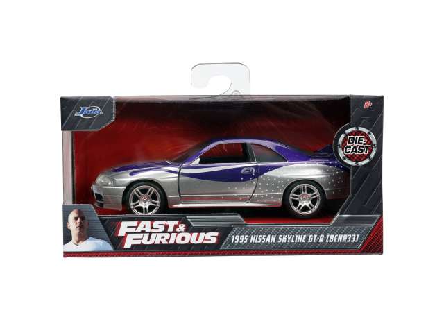 Pre-Order – 1995 Nissan Skyline GT-R (BCNR33) Tokyo Drift *Fast & the Furious*, silver/purple 1:32 Jada Toys Model (jada32587) – ETA. September 2026