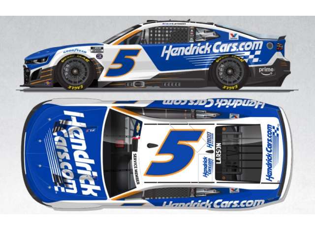 2025 Chevrolet #5 Kyle Larson * HendrickCars.com*, white/blue 1:64 Action Racing Collectibles Model