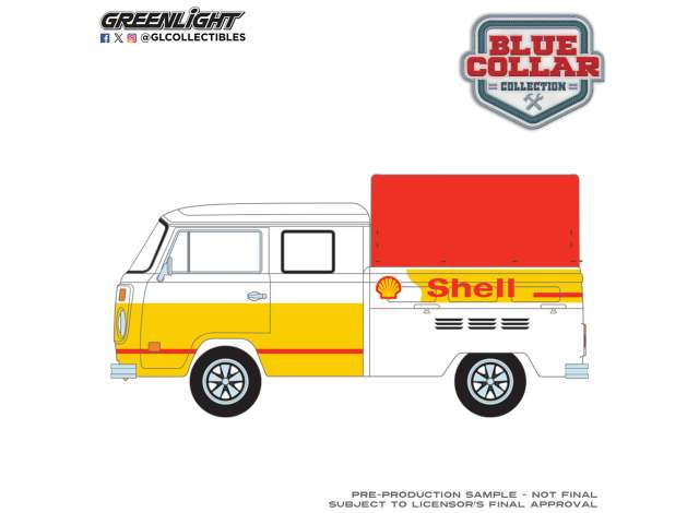 Pre-Order – 1974 Volkswagen T2 Doka Crew Cab with canopy Shell Oil Shop *Blue Collar Collection Series 15* 1:64 GreenLight Model (gl35320B) – ETA. September 2026