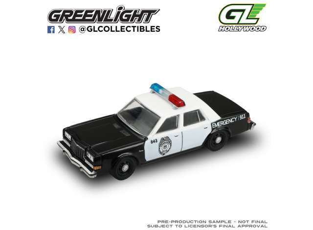 Pre-Order – 1981 Dodge Diplomat Killer Klowns from Outer Space (1988) *Hollywood series 44*, black/white 1:64 GreenLight Model (gl62050F) – ETA. September 2026