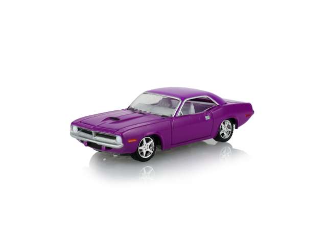 Pre-Order – 1970 Plymouth Barracuda Custom Coupe *Barrett Jackson Series 17*, purple 1:64 GreenLight Model (gl37340B) – ETA. September 2026