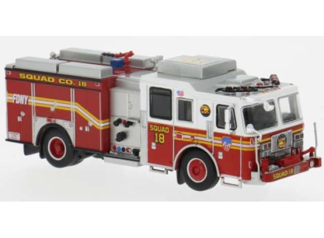 Available To Order – 2013 Seagrave Attacker FDNY *Manhattan*, red/white/yellow 1:87 Brekina Model (PCX870841)