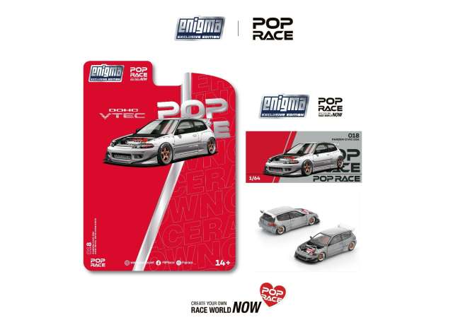 Pre-Order – Pandem Civic EG6, raw metal 1:64 Pop Race Limited Model (PRE018) – ETA. September 2026