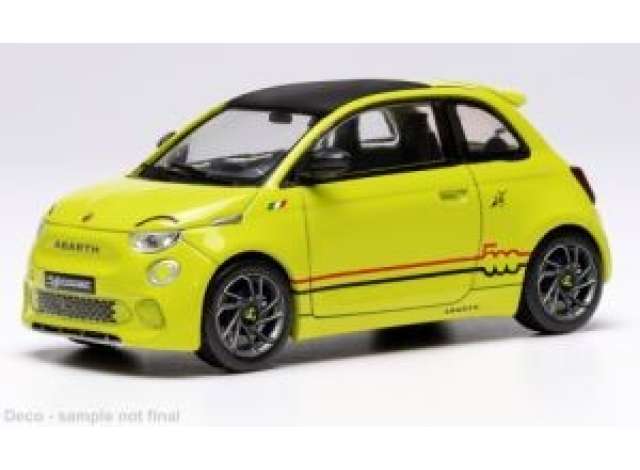 Pre-Order – 2024 Fiat 500e Abarth, yellow 1:43 IXO Models Model (ixoMOC346) – ETA. July/August 2026