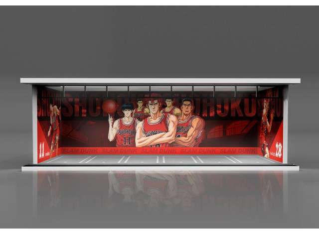Available To Order – Parking Garage Slam Dunk with Light, Red 1:64 Black Box Diorama Model (MO914011)