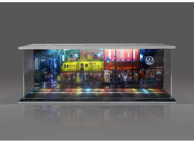 Available To Order – Parking Garage Cityscape with Light, Various 1:64 Black Box Diorama Model (MO914045)
