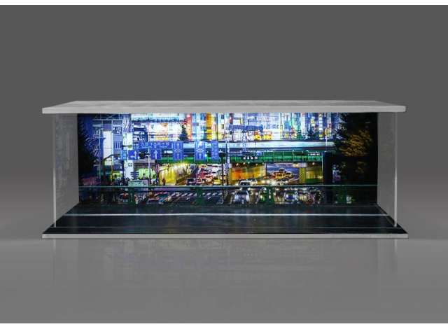 Available To Order – Parking Garage Cityscape with Light, Various 1:64 Black Box Diorama Model (MO914048)