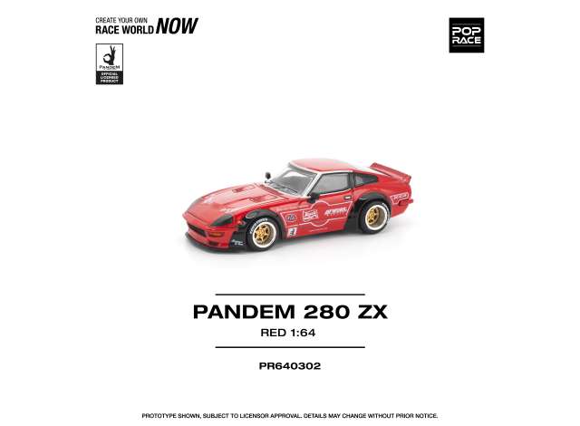 Pre-Order – Pandem 280 ZX, red 1:64 Pop Race Limited Model (PR640302) – ETA. July/August 2026