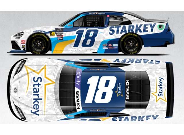2025 Toyota #18 William Sawalich *Starkey*, white/blue 1:64 Action Racing Collectibles Model