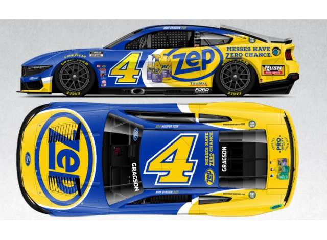 2025 Ford Mustang #4 Noah Gragson *ZEP*, blue/yellow 1:64 Action Racing Collectibles Model