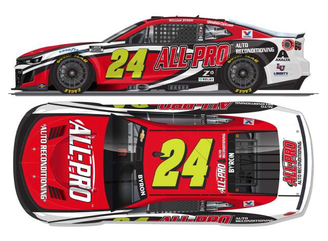 2025 Chevrolet #24 William Bryron *All-Pro*, red/white/yellow 1:64 Action Racing Collectibles Model