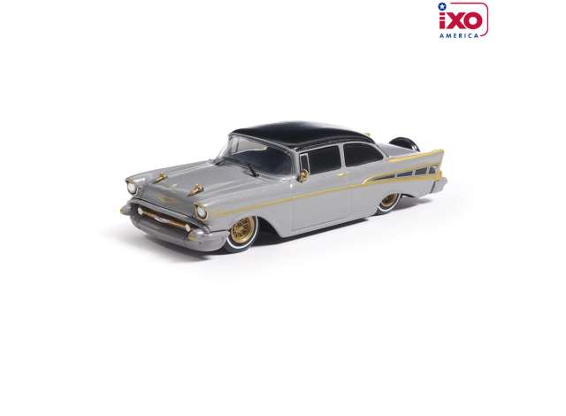 Pre-Order – 1957 Chevrolet Bel Air Lowrider, gray 1:64 IXO America Model (ixoIA64014) – ETA. September 2026