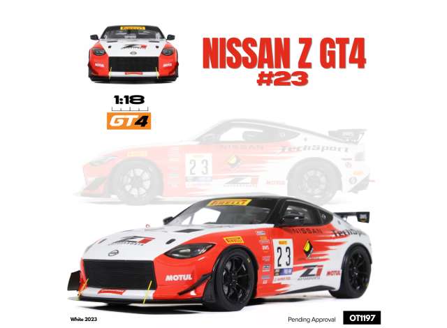 Pre-Order – 2023 Nissan Z GT4 #23 *Resin series*, white/red 1:18 OttOmobile Miniatures Model (OT1197) – ETA. September 2026