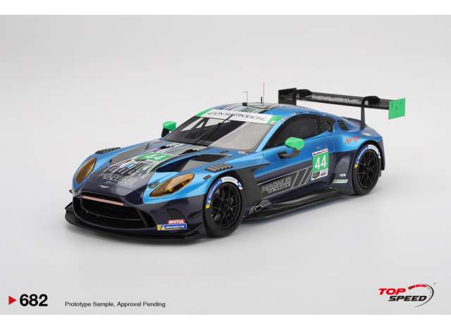 Pre-Order – 2025 Aston Martin Vantage GT3 EVO #44 Magnus Racing IMSA Daytona 24 Hrs, blue/black 1:18 Top Speed Model (TS0682) – ETA. September 2026