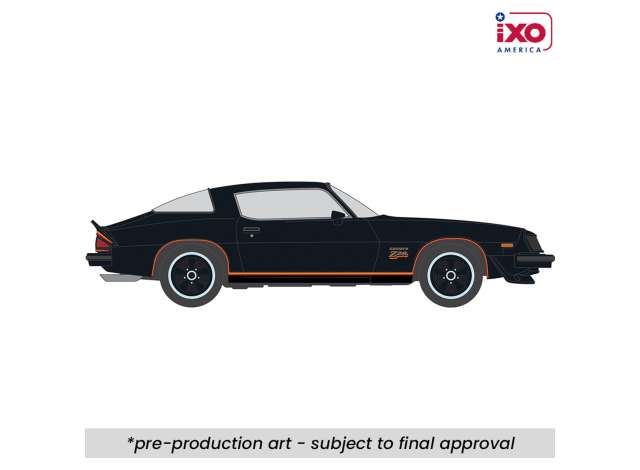 Pre-Order – 1977 Chevrolet Camaro Z28, black 1:64 IXO America Model (ixoIA64023) – ETA. September 2026