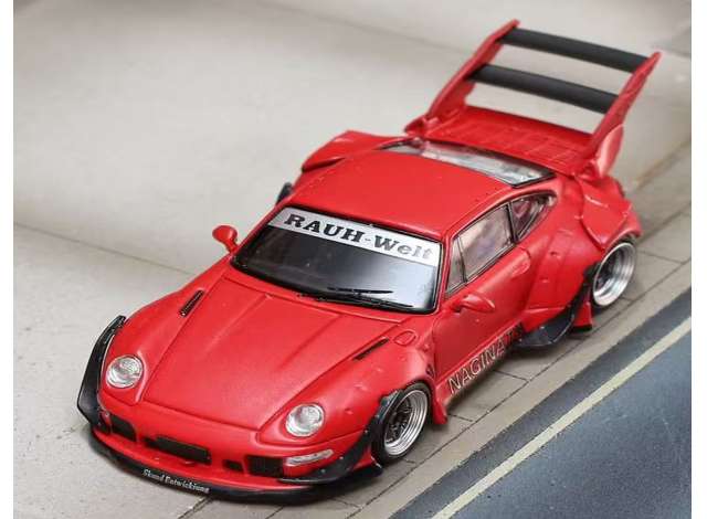 Pre-Order – RWB 993 with high tail, red 1:64 Street Weapon Model (STW198) – ETA. July/August 2026