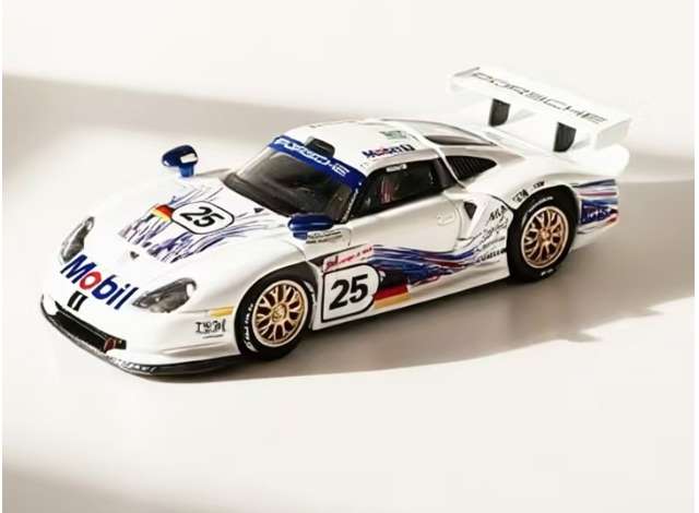 Pre-Order – Porsche GT1 #25 with moving parts, white 1:64 Street Weapon Model (STW201) – ETA. July/August 2026
